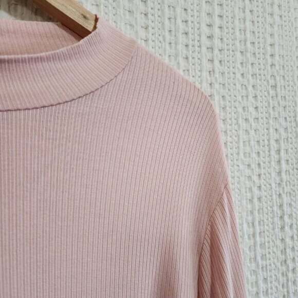 Old Navy Plus Size Luxe Mock Neck Ribbed Light Pink Swing Long Sleeve Top XXL - Picture 7 of 11